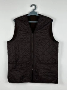 Vintage Barbour Quilted Brown Vest Size L - Picture 1 of 7
