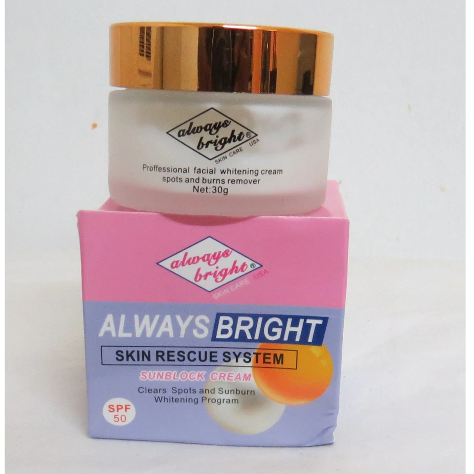 Always Bright Skin Rescue Sunblock Face Cream With SPF50 -Clears Spots & Sunburn
