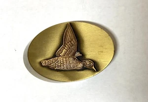 brass/ Metal paperweight, Approx 3" long-WOOD DUCK design, antique finish-Inga - Picture 1 of 4