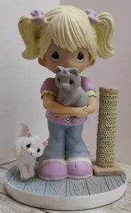 Precious Moments Figurine ~ 2010~Some Blessings Come Covered In Fur ~ 5" x 3.5" - Picture 1 of 6