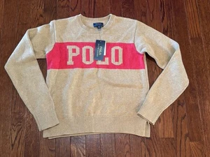 New Polo Ralph Lauren Boys Spell Out Brown Sweater - LARGE (12/14) - Picture 1 of 6