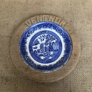 Vintage Carved Wooden Butter Dish - Ventnor - Willow Pattern - Isle Of White - Picture 1 of 6