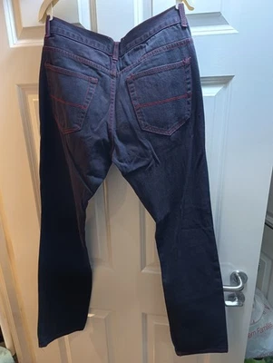 Lee Cooper Men's Blue Jeans With Red Stitching 30" Inch Waist 32" Leg - Image 1 of 3