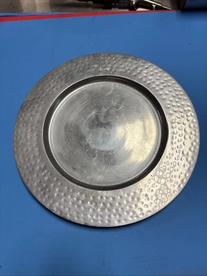 "Cargador de metal martillado Tripar para servir decoración escape exótico 13"" hecho en la India" Foto 1 de 4