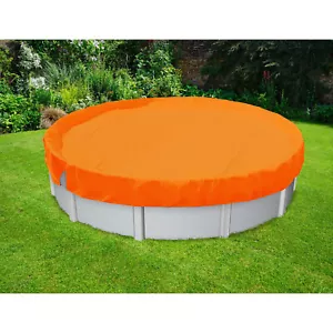 E&K Above Ground Pool Cover Round Winter Tarp Cover Home Swimming Pool Orange - Picture 1 of 7