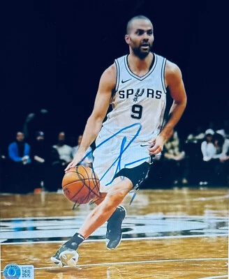 Подписанный (BAS) ТОНИ ПАРКЕР 8x10• ШПОРЫ САН-АНТОНИО• BECKETT BAS сертифицированный - Изображение 1 из 2