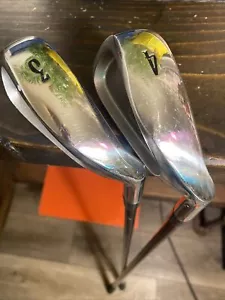 Integra V5 88 3-4 Iron Lot. 2 Clubs Pat Simmons Graphite Shafts Nice Grips Too - Picture 1 of 14