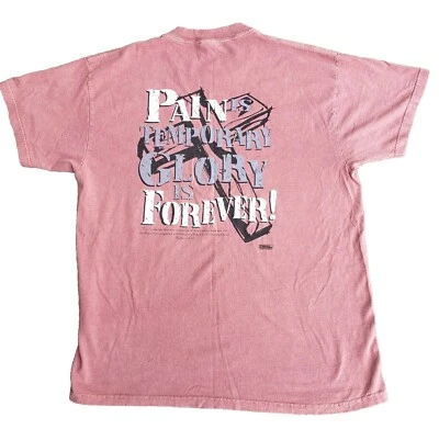 Vintage Messiah's Messengers Romans 8:18 Pain Is Temporary 2 Sided Shirt Large Foto 1 de 4