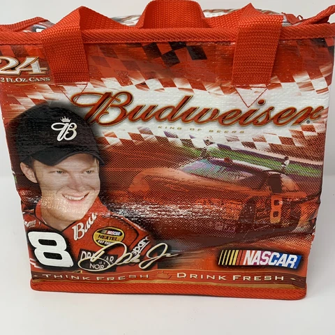 Dale Earnhardt Jr Budweiser COOLER -24 Can Insulated Soft Sided  Bag Nascar VTG Cover