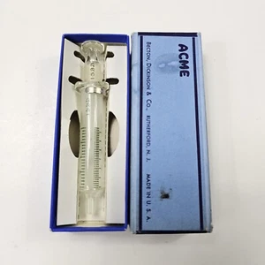 VTG ACME Hypodermic Syringe Glass Medical Original Box!! Becton Dickinson & Co - Picture 1 of 9
