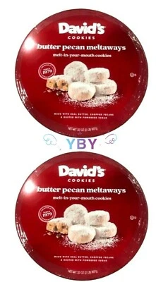 2 Packs David's Cookies Butter Pecan Meltaways 32 oz Each Pack, Total 64 oz - Image 1 of 4