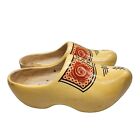 Vintage Dutch Wooden Shoes Hand Carved Hand Painted Clogs Holland Sz 34-35 22Cm