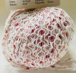 Schachenmayer Nomotta Scaletta Cotton Acrylic Yarn Lot of 3 White/Red Ribbon - Picture 1 of 9