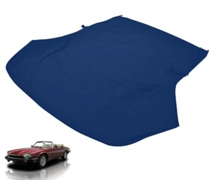 Fits Jaguar XJS Soft Top 1989-1996 Must reuse Glass Haartz Blue Stayfast Canvas - Picture 1 of 4