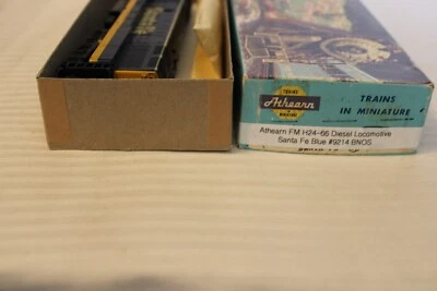 HO Scale Athearn, FM H24-66 Diesel Locomotive, Santa Fe Blue, #9214 BNOS - Image 1 of 4