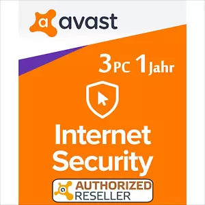 AVAST Internet Security 3 PC 1 Year 2024 Full Version/Upgrade Antivirus Premium - Picture 1 of 3