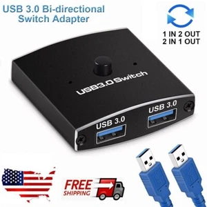 Two Way USB3.0 Switch Selector 2 in 1 out KVM Adapter Box For Printer Keyboard 1 - Bild 1 von 10