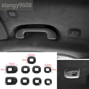 9×Carbon ABS Roof Speaker &Reading Light Ring Trim for Jeep Grand Cherokee 2022+