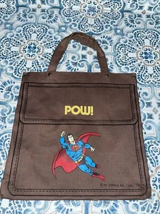 Superman DC Comics 1982 Tote Bag Brown Tote Bag - Picture 1 of 13