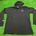 Vintage 90's White Tag Adidas Lightweight Hooded Shirt Black Size Large USA Made