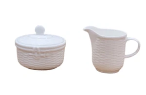 WEDGWOOD Nantucket Basket Sugar & Creamer - Picture 1 of 4