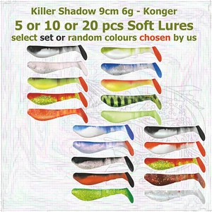 10 or 5pcs Soft Lures 9cm Cheburashka Flexi Jig Head Bait Set Perch Drop Shot - Picture 1 of 18