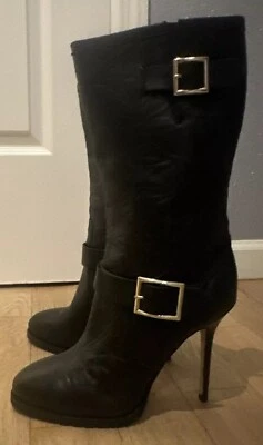 JIMMY CHOO Botas Mujer Cuero Tacones Motociclistas 40.5 Foto 1 de 4