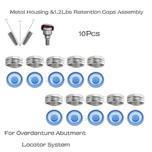 10 piezas Insertos de tapa de metal extraíble para pilar de sobredentadura 1,2 libras Tapa de retención - Imagen 1 de 8