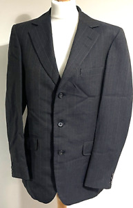 Aquascutum Blazer Medium Mens Grey 38" Vintage Pinstriped 100% Pure Wool Jacket