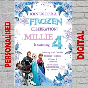 DISNEY FROZEN DIGITAL PRINTABLE BIRTHDAY PARTY INVITATION - Picture 1 of 2