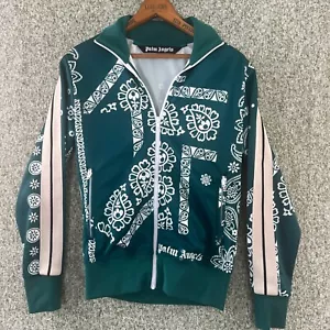 Palm Angels Bandana Jacke X Small grün Langarm durchgehender Reißverschluss Track Jock gebraucht, in einwandfreiem Zustand - Bild 1 von 9