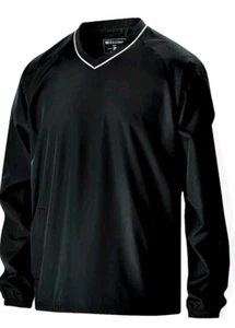 Holloway Men’s Bionic v-neck Pullover Windshirt Black/White Size Medium 229019 - Picture 1 of 7