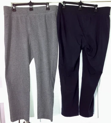 1X LOT OF 2 LANDS’ END STARFISH SLIM LEG BLACK & GRAY  PULL ON PANTS #SP06 - Image 1 of 4
