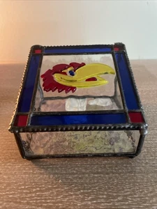 Kansas Jayhawks Stained Glass Trinket Box - Picture 1 of 13