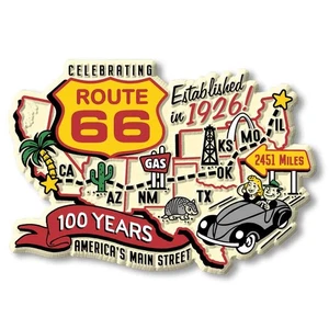 Imán Mapa Route 66 100 Años por Imanes Clásicos, 4" x 2.8" - Imagen 1 de 4