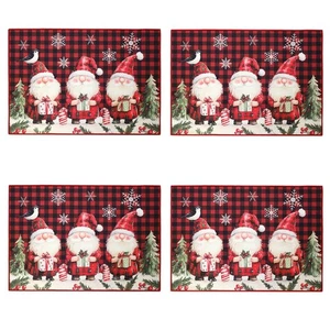 Weihnachten Tischset 13 x 19 Zoll 4er Set, Büffel Karo Weihnachtswichtel Prin... - Bild 1 von 9