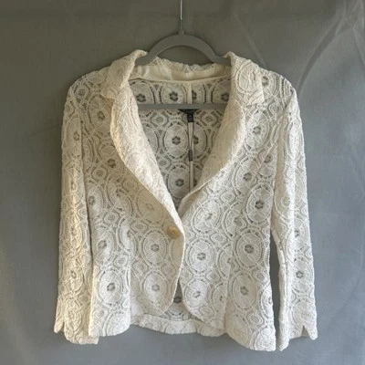 For Cynthia Jacket Blazer Cream Lace Career Church Party Size Medium - Image 1 of 4