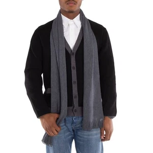 Bufanda de punto Hugo Boss gris medio Albas Raschel para hombre - Imagen 1 de 6