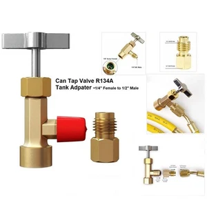 New Practical Adapter With Tank Adapter R134a A/C Can Tap Valve Control - Picture 1 of 12