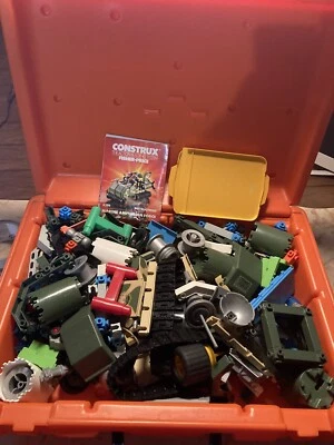 Lote de piezas y estuche naranja Construx Fisher Price vintage Foto 1 de 4