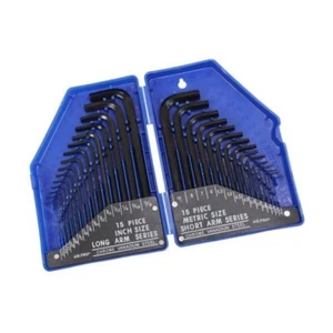 US PRO Tools 30PC Metric And Imperial Hex Allen Key Set 0.7-10mm 0.028-3/8 - Picture 1 of 3