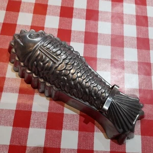 Tin Fish Mould Mousse Aspic Jelly Cale Metal Figural Mold Vintage - Picture 1 of 4