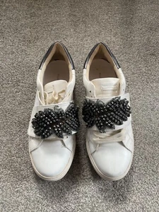 Kurt Geiger Lolah Leather Chunky Embellished Trainers 41 Size 8 Fashion Studs - Picture 1 of 10