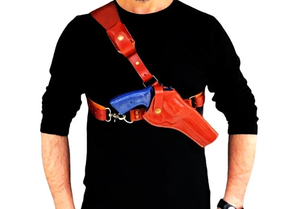 Leather Chest Holster For S&W Model 686 357 Mag - Genuine Leather - Right Hand - Image 1 of 4