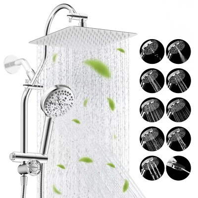 High Pressure Shower Head Combo 10-Inch Rainfall Shower Head with Handheld Spray - Image 1 of 2