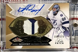 2014-15 FLEER SHOWCASE ANDREI VASILEVSKIY, #157, ROOKIE, AUTO, PATCH, #189/375 - Picture 1 of 2
