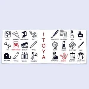 ITOYA × Kamawanu Original Tenugui Schreibwaren Handtuch 100% Baumwolle Made Japan - Bild 1 von 5
