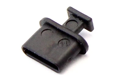 MARKENLOS Schutz Stecker (Staub/Schmutz) für USB C-Buchse, mit Griff, schwarz, 2 Stück