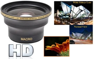 Lente profesional ojo de pez HD para Samsung NX200 NX-200 - Imagen 1 de 8