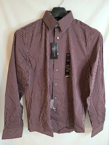 NWT Structure Men's Red Striped Long Sleeve Button Up Slim Fit Shirt Medium - Picture 1 of 6